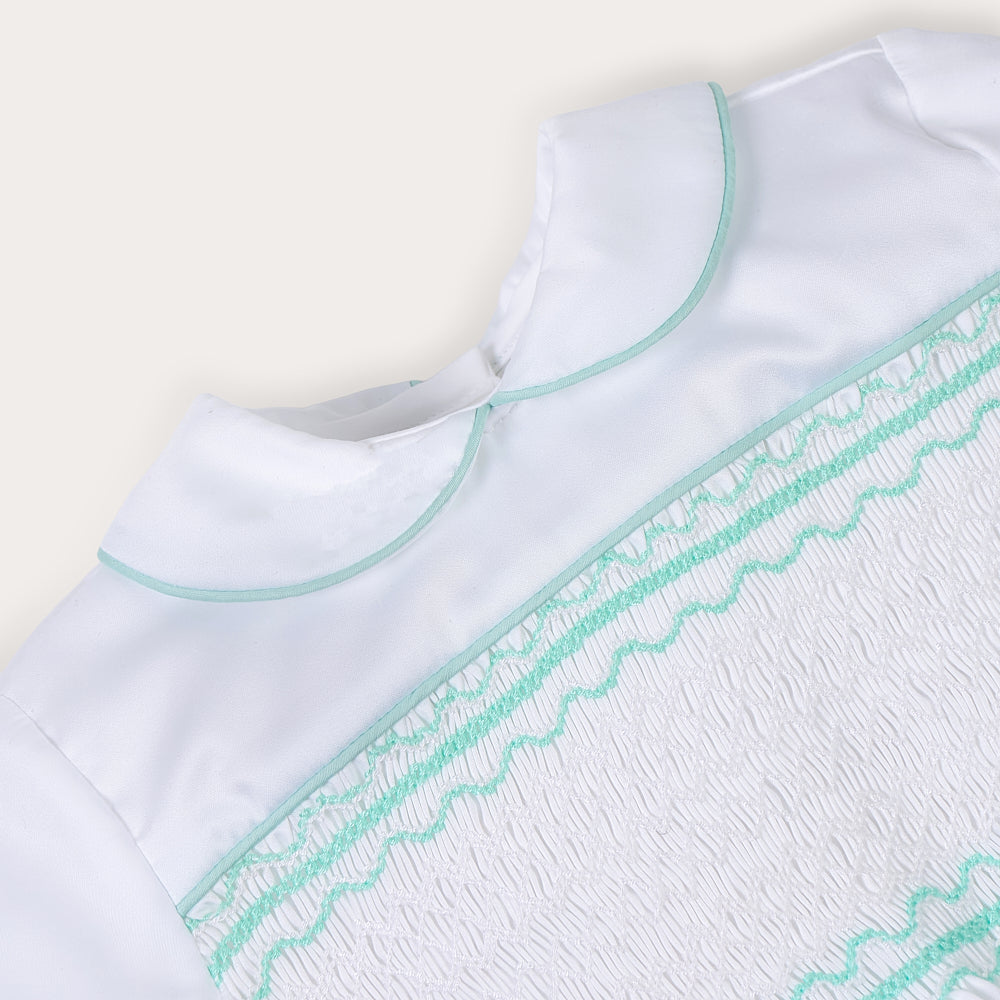 Hand Smocked Mint Boys Set