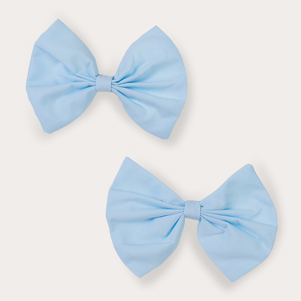 Hand Smocked Ellis Dress Baby Blue With Matching Pant And Bow Headband