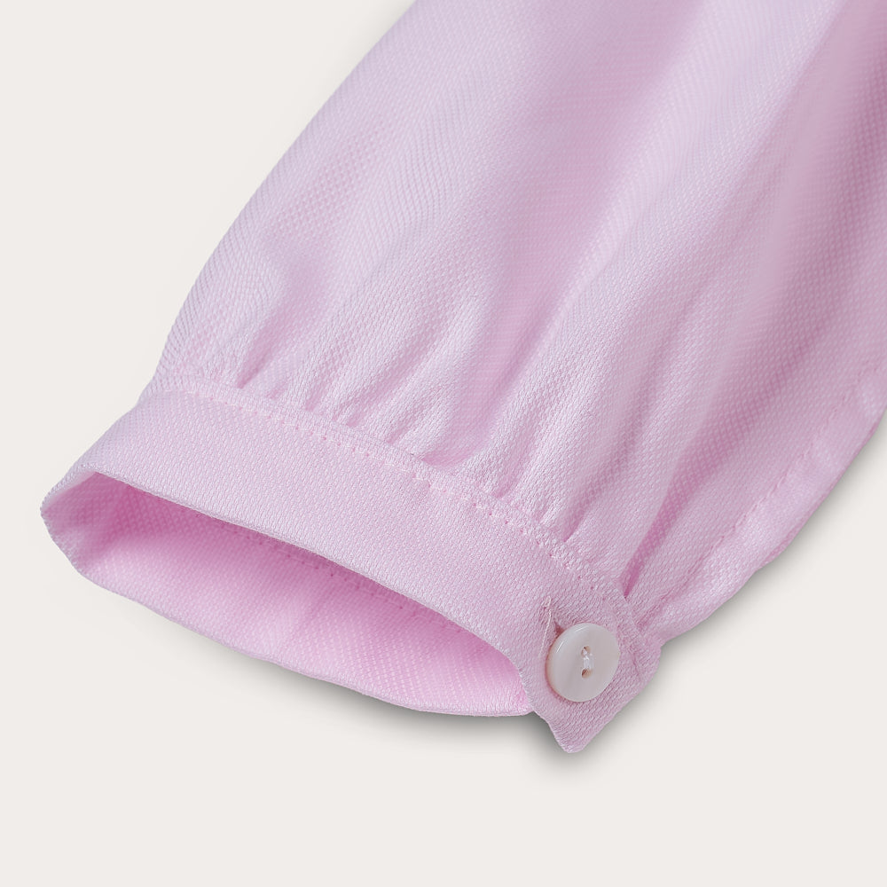 Hand smocked pink Fifi dress with pant and bows