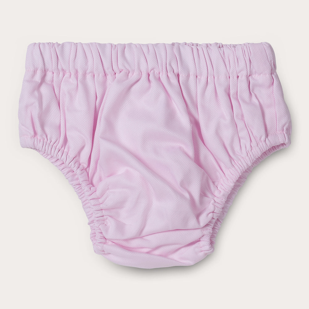 Hand smocked pink Fifi dress with pant and bows