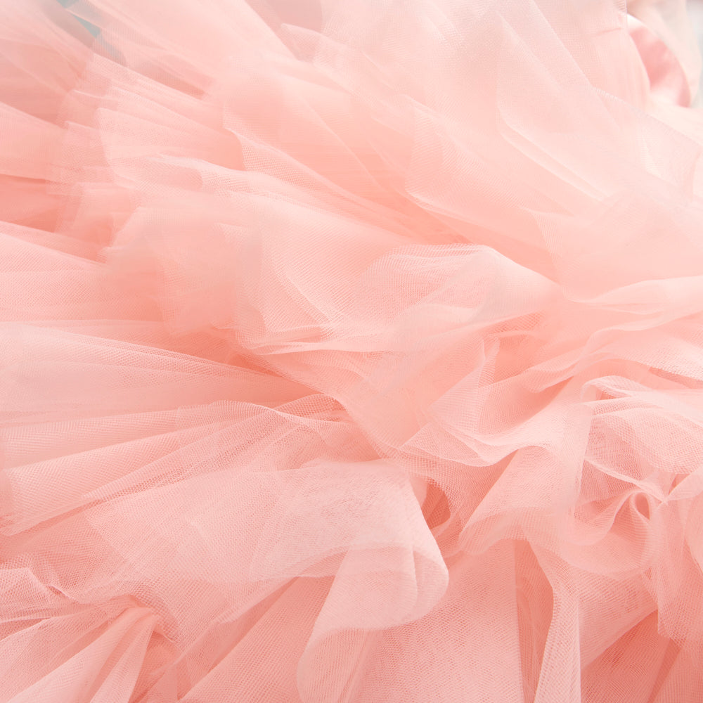 Layered tulle occasion dress pink