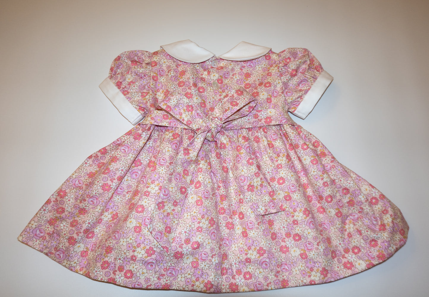 Soft pink Hand Smocked baby dress with bloomer ONE LEFT!