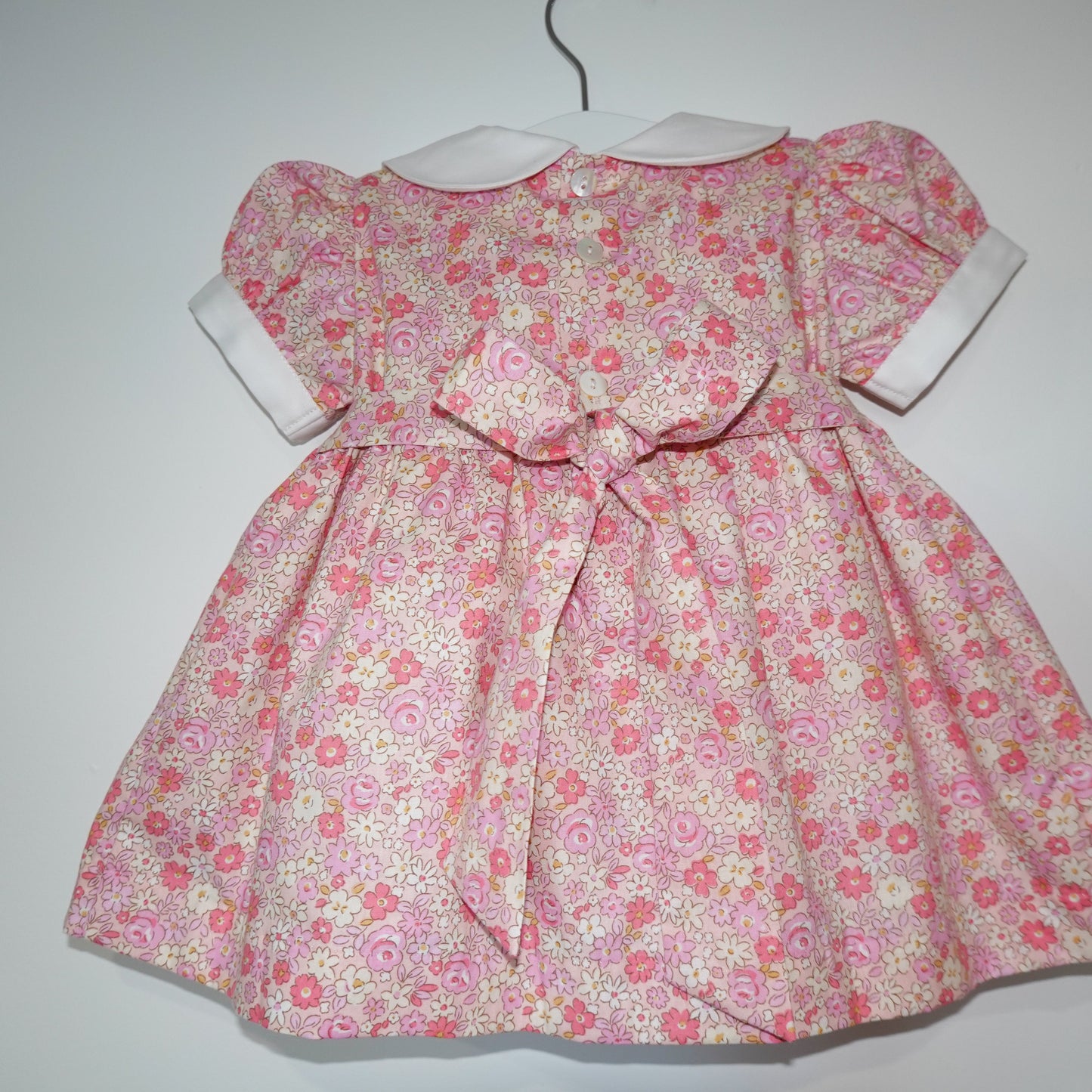 Soft pink Hand Smocked baby dress with bloomer ONE LEFT!
