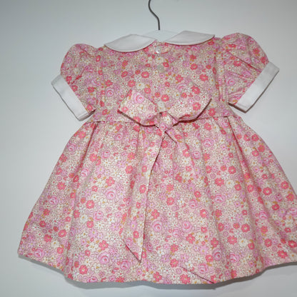Soft pink Hand Smocked baby dress with bloomer ONE LEFT!