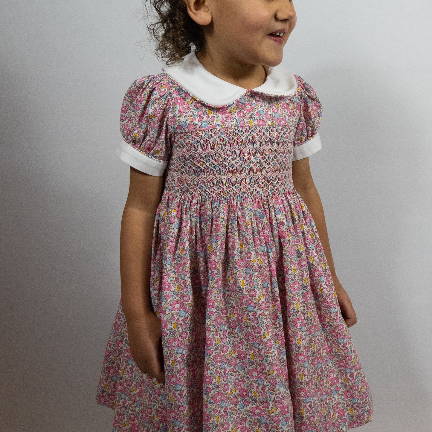 Hand smocked Flora dress ONE LEFT