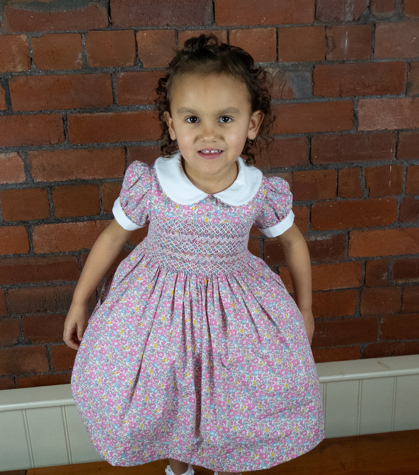 Hand smocked Flora dress ONE LEFT