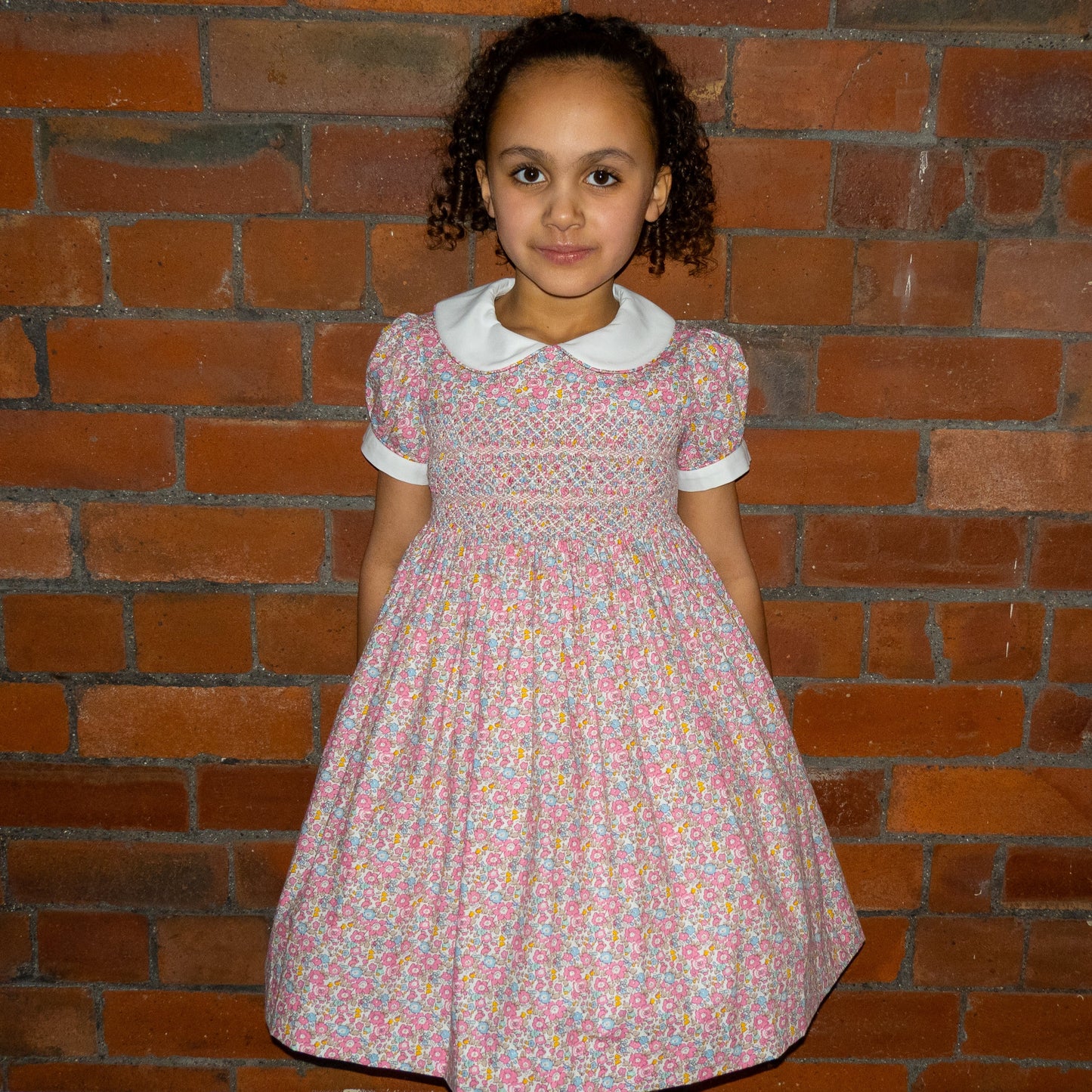 Hand smocked Flora dress ONE LEFT
