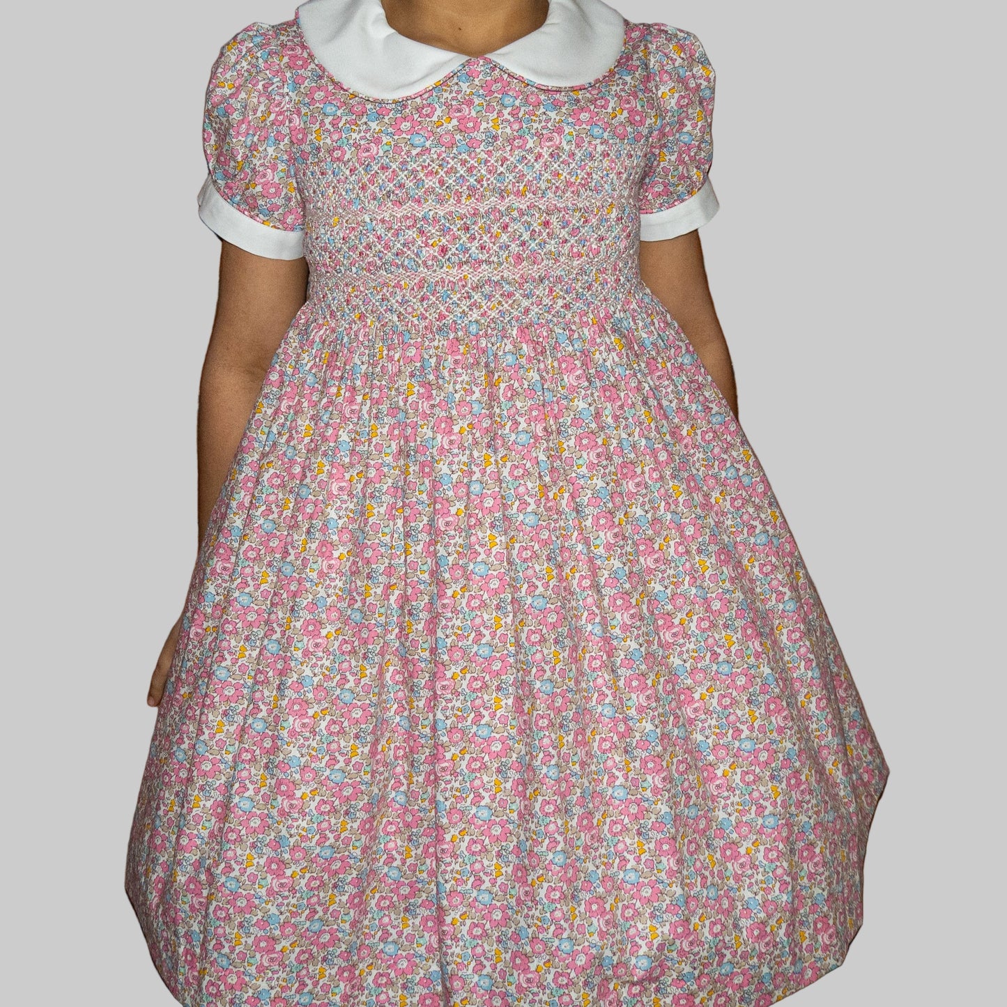 Hand smocked Flora dress ONE LEFT