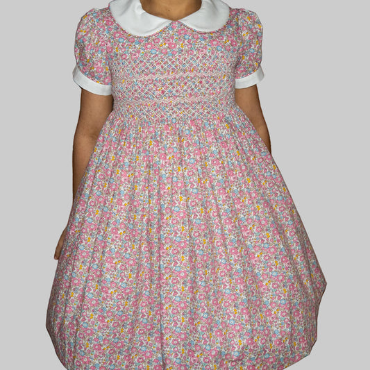 Hand smocked Flora dress ONE LEFT
