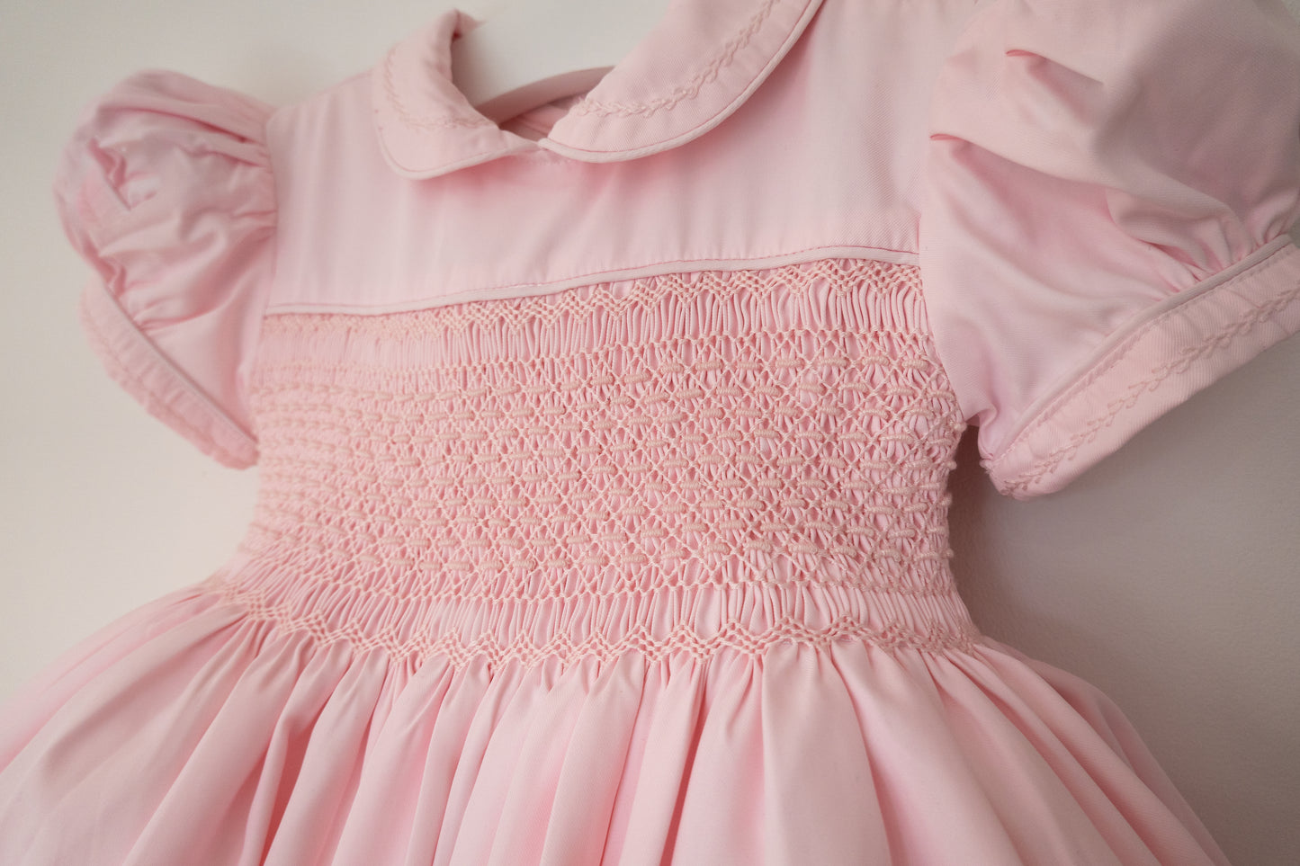 Hand smocked MILLIE dress soft pink