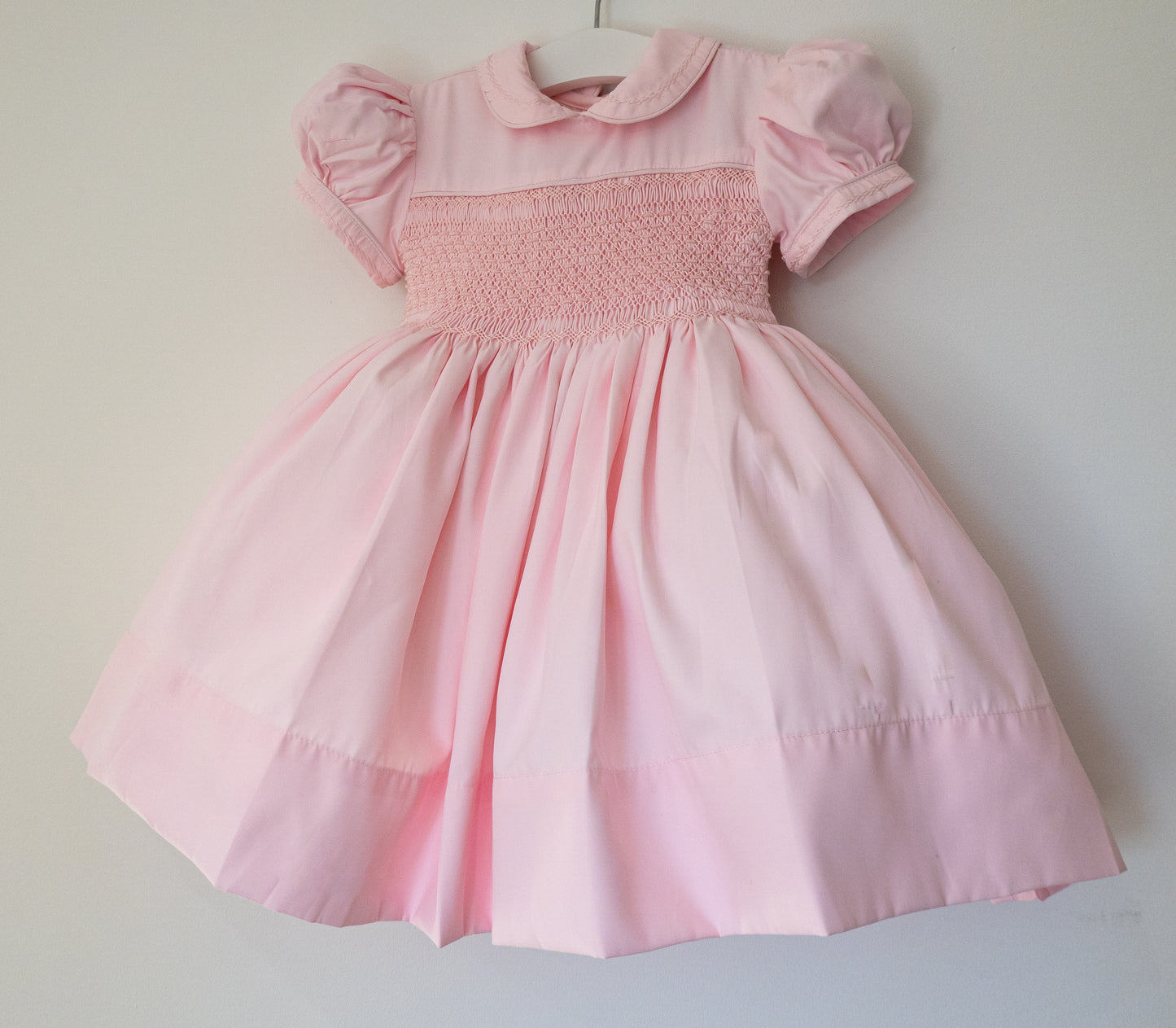 Hand smocked MILLIE dress soft pink