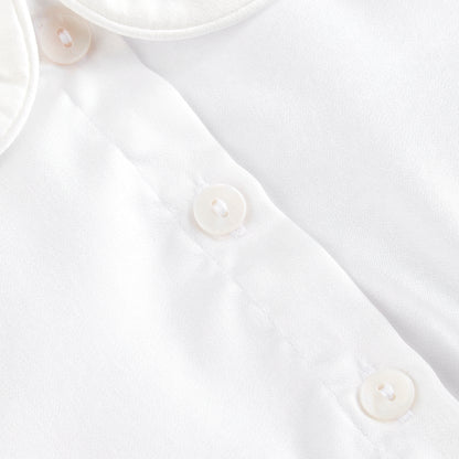 White satin hand smocked set