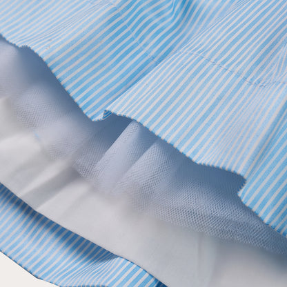 Hand smocked BETTY dress blue stripe