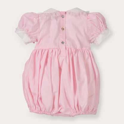 Hand Smocked Ellis romper soft pink