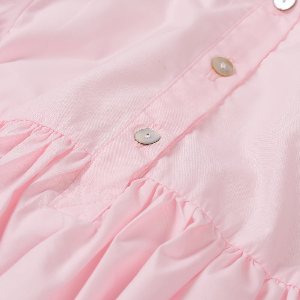 Hand Smocked Ellis romper soft pink