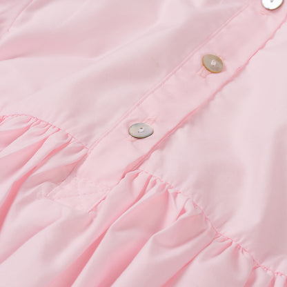 Hand Smocked Ellis romper soft pink