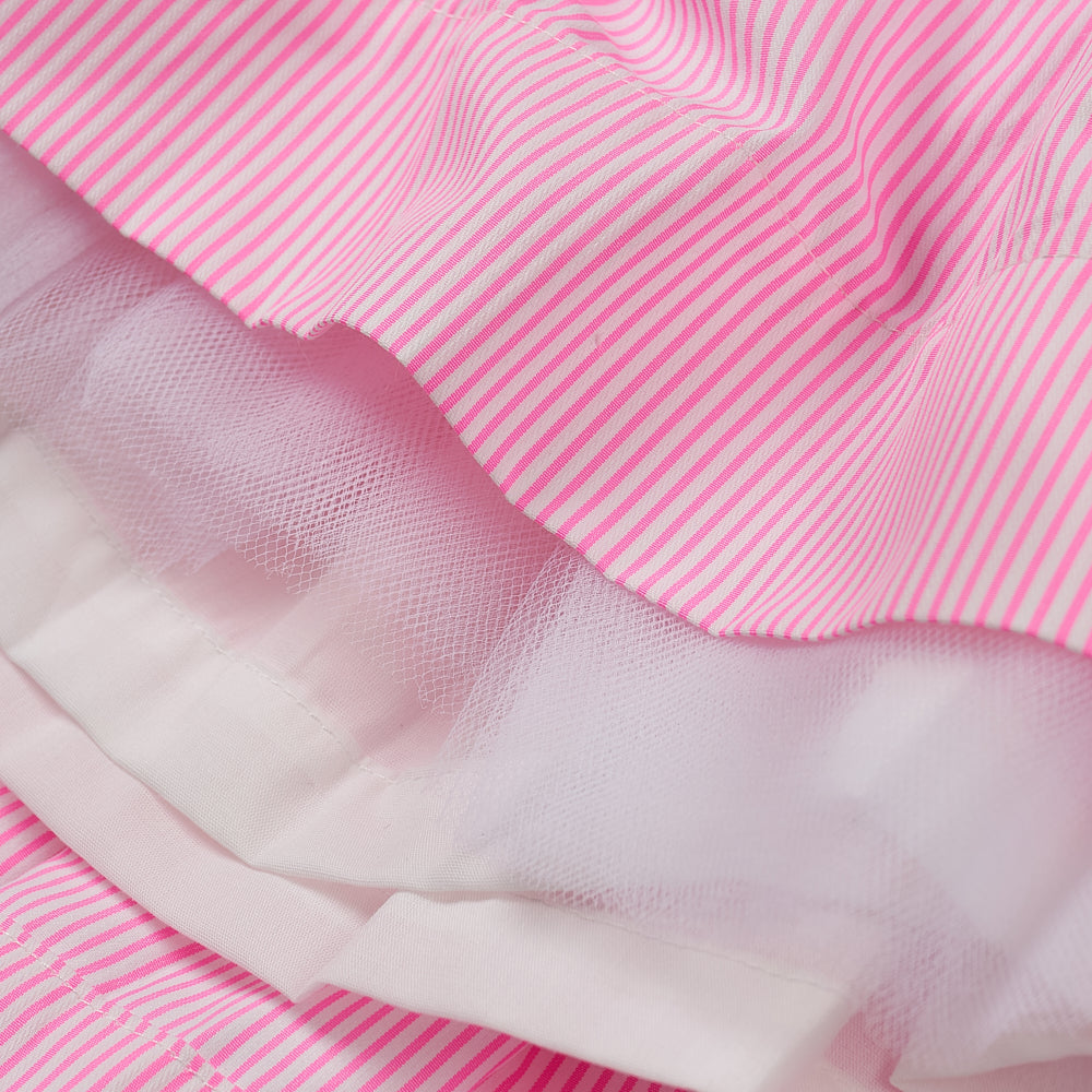 Hand smocked BETTY dress pink stripe