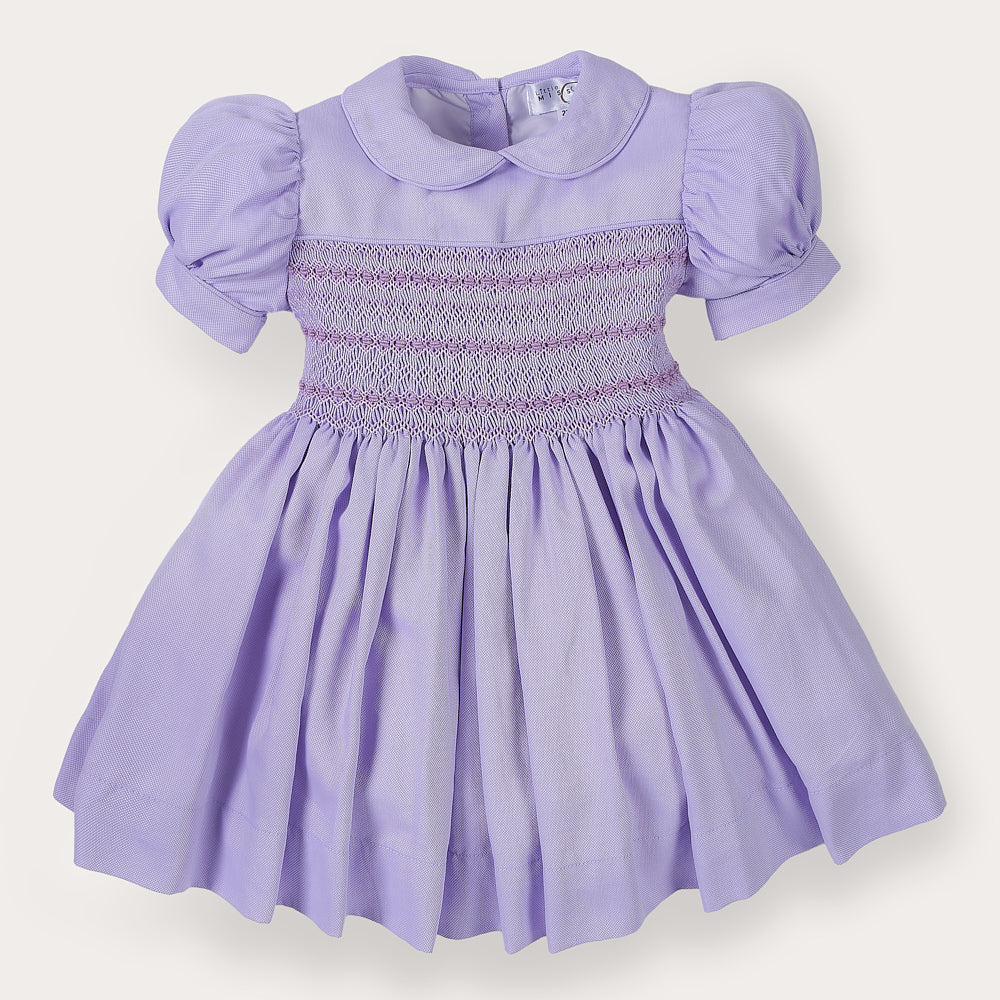 Hand smocked Alice dress lavender