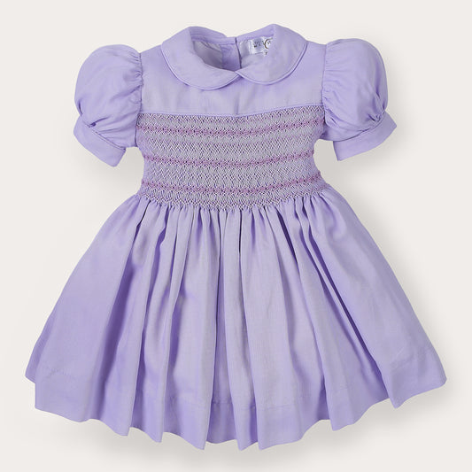 Hand smocked Alice dress lavender