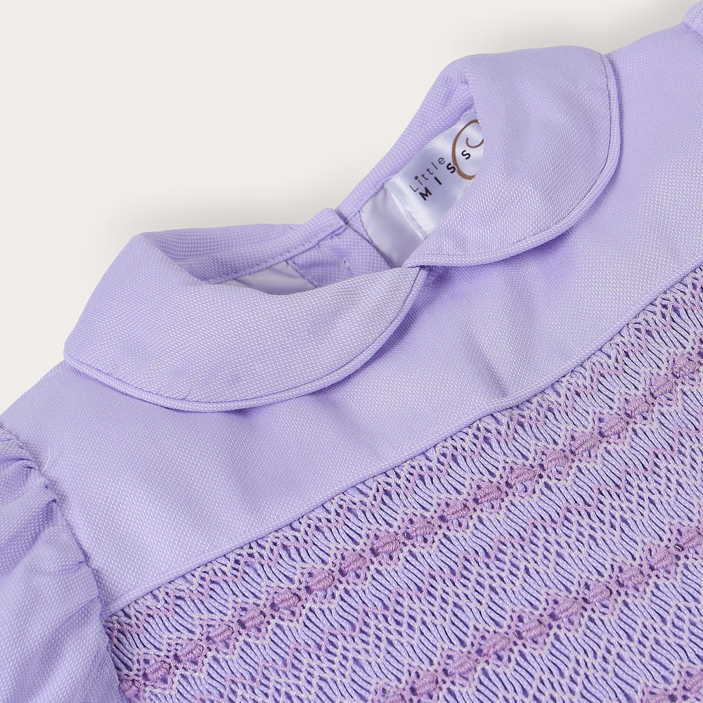 Hand smocked Alice dress lavender