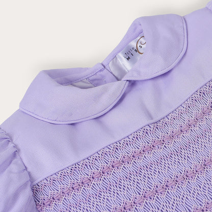 Hand smocked Alice dress lavender