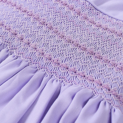 Hand smocked Alice dress lavender
