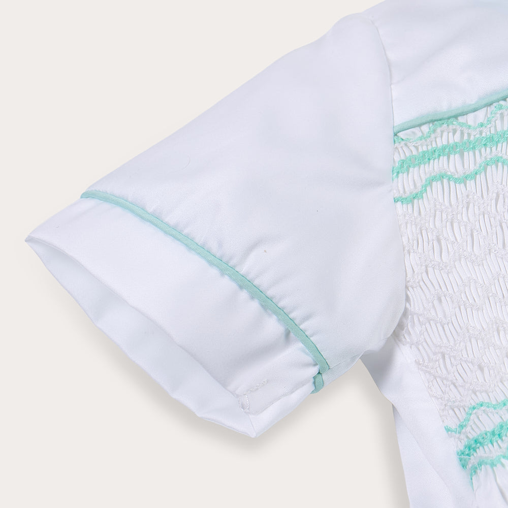 Hand Smocked Mint Boys Set