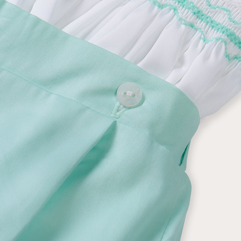 Hand Smocked Mint Boys Set