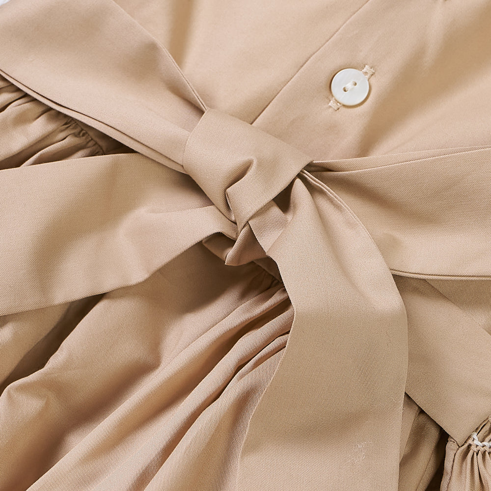 Hand smocked Talia dress coffee cream