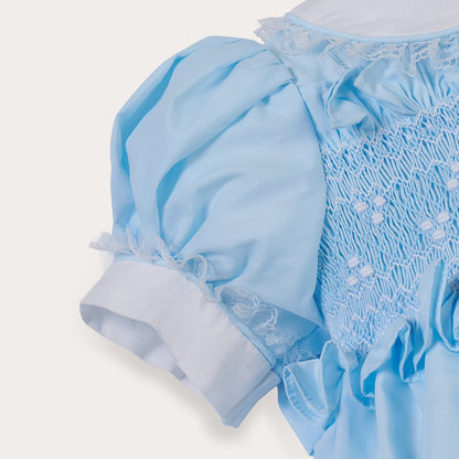 Hand smocked Ellis dress baby blue