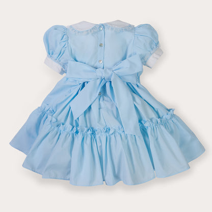 Hand smocked Ellis dress baby blue