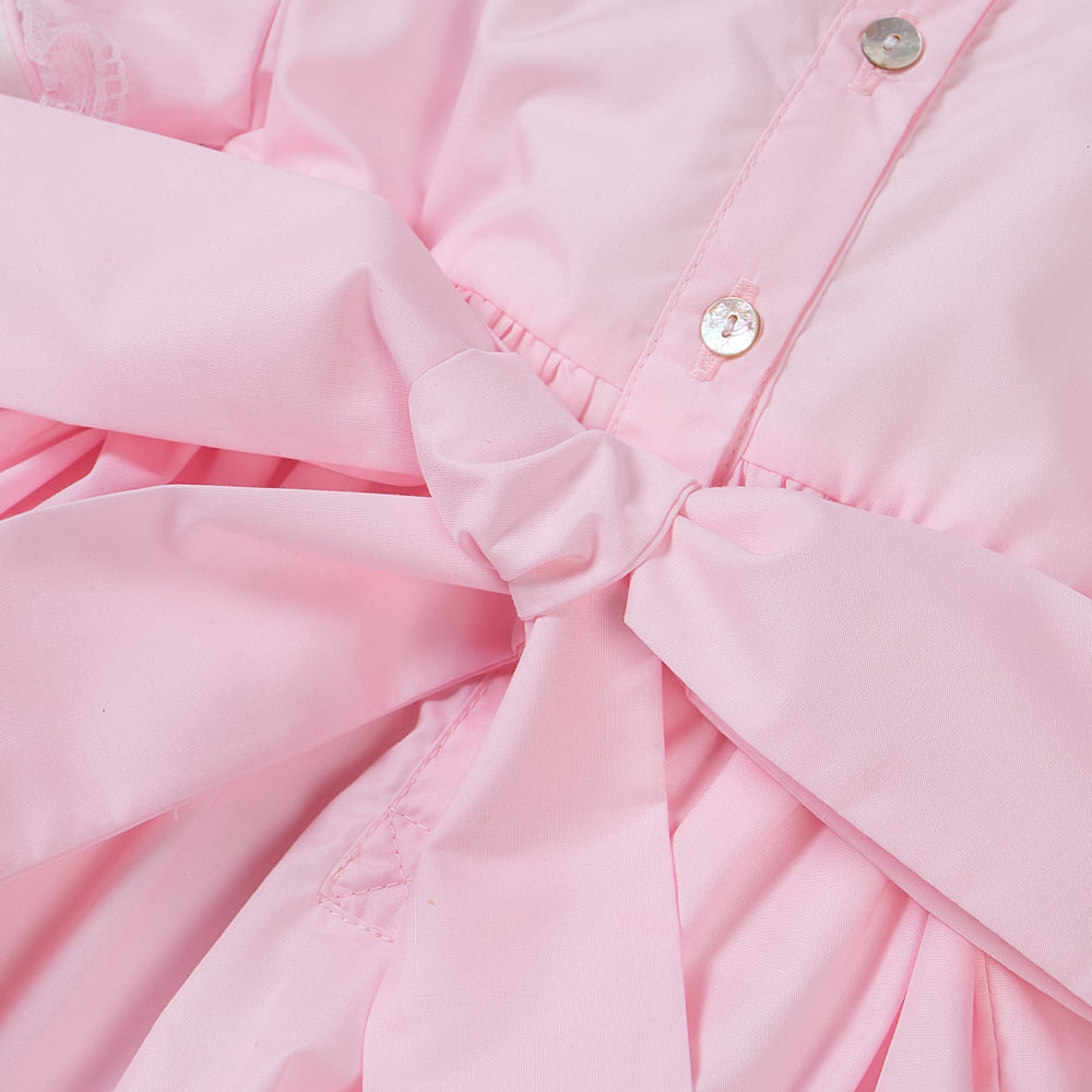 Hand smocked Ellis dress baby pink