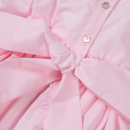 Hand smocked Ellis dress baby pink