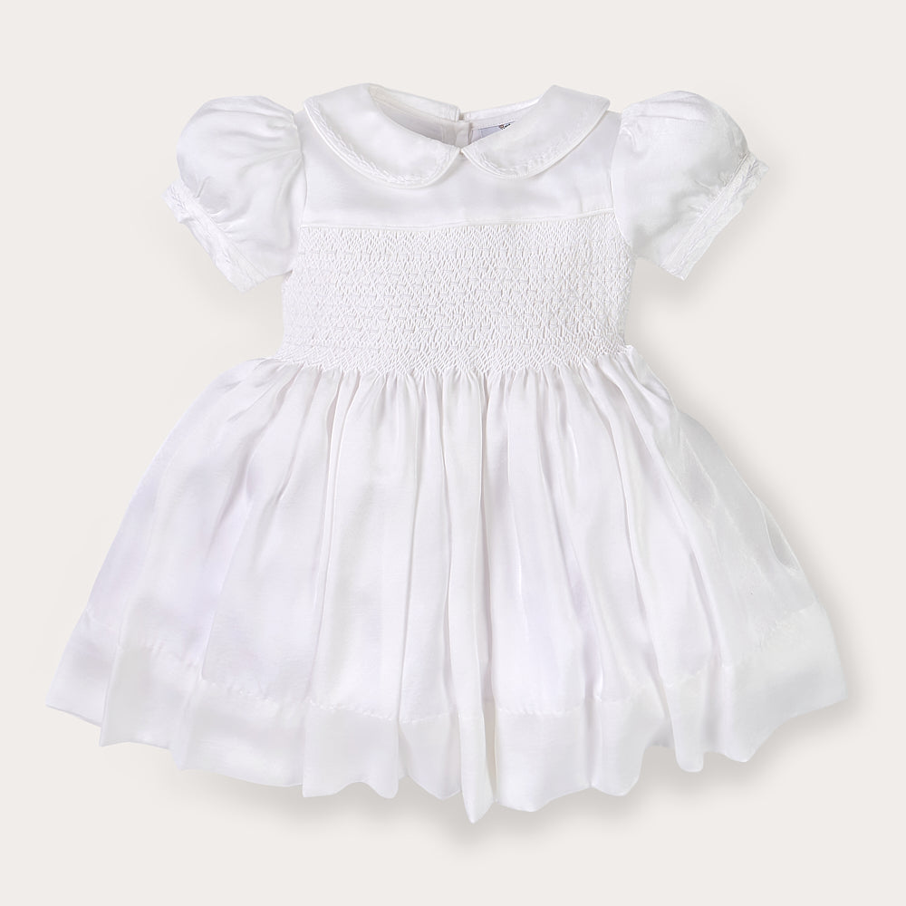 Hand smocked white ROSAURA dress
