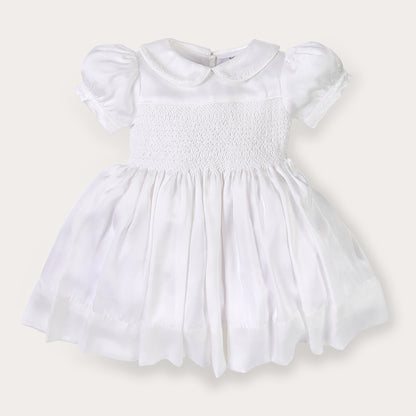 Hand smocked white ROSAURA dress