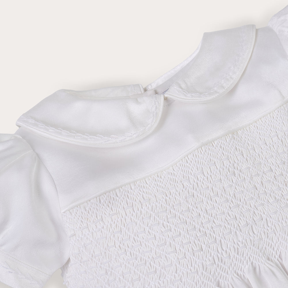 Hand smocked white ROSAURA dress