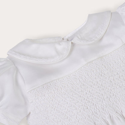 Hand smocked white ROSAURA dress