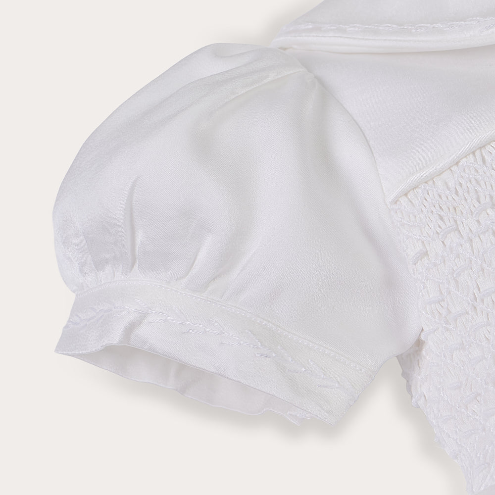 Hand smocked white ROSAURA dress