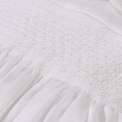 Hand smocked white ROSAURA dress