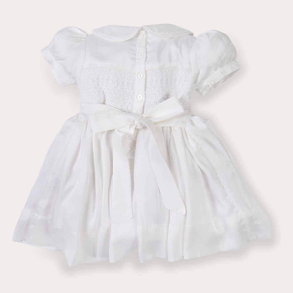Hand smocked white ROSAURA dress
