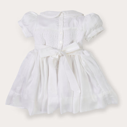 Hand smocked white ROSAURA dress