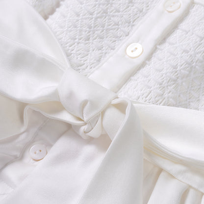 Hand smocked white ROSAURA dress