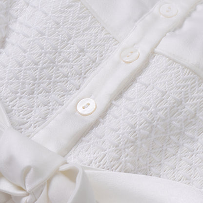 Hand smocked white ROSAURA dress