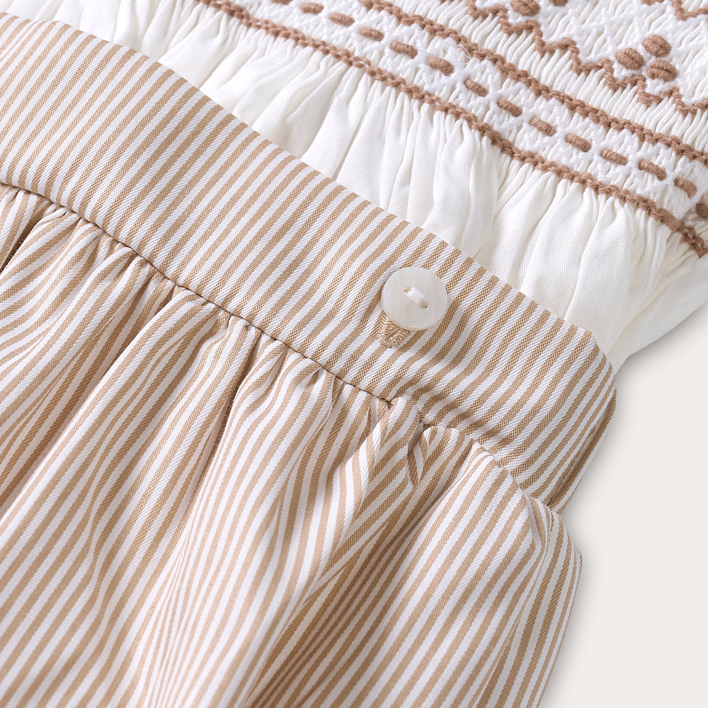 Boy's Hand Smocked Blake Striped Bubble Set
