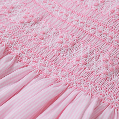 Hand Smocked Clara Dress Pink Stripe