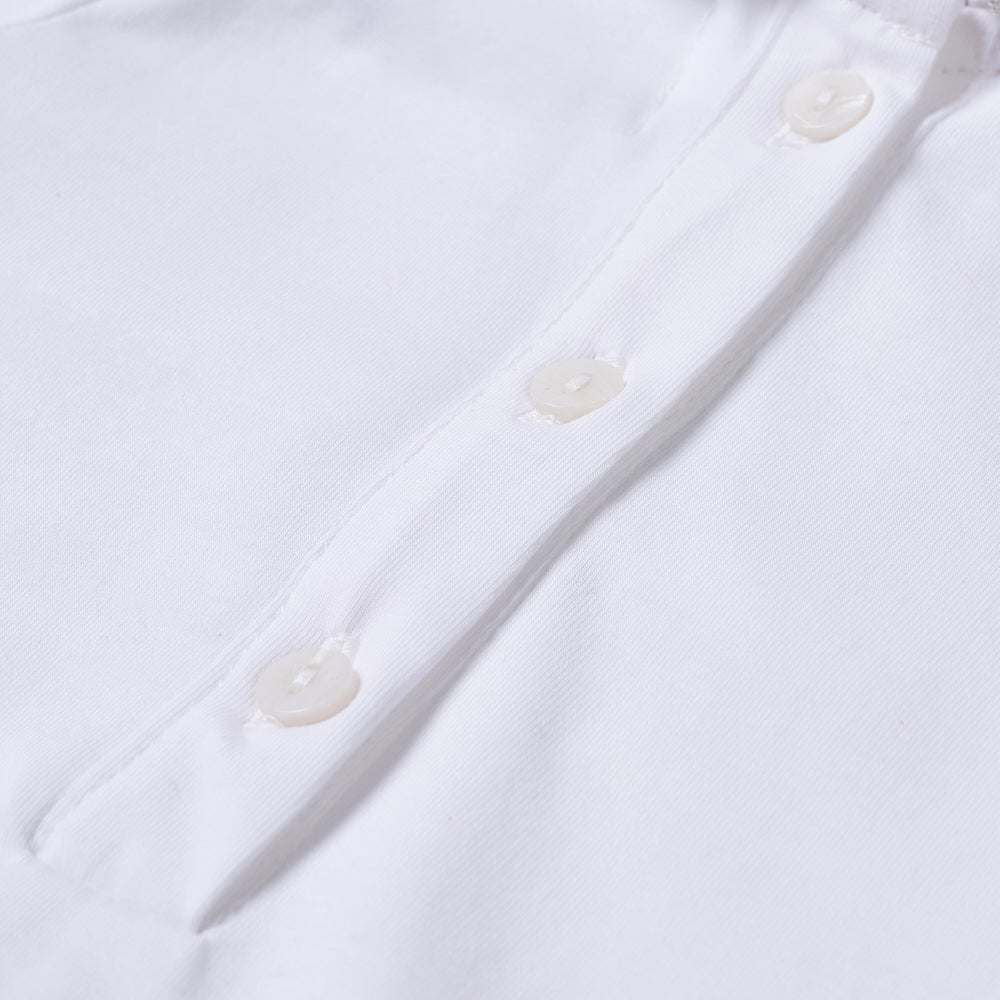Hand smocked cotton babygrow with grey details