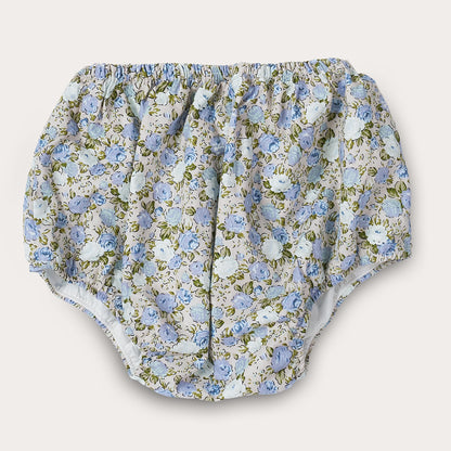 Hand smocked blue Flora dress with head band