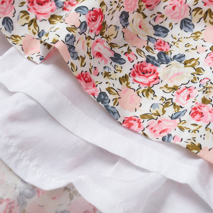 Hand smocked pink Flora dress with head band