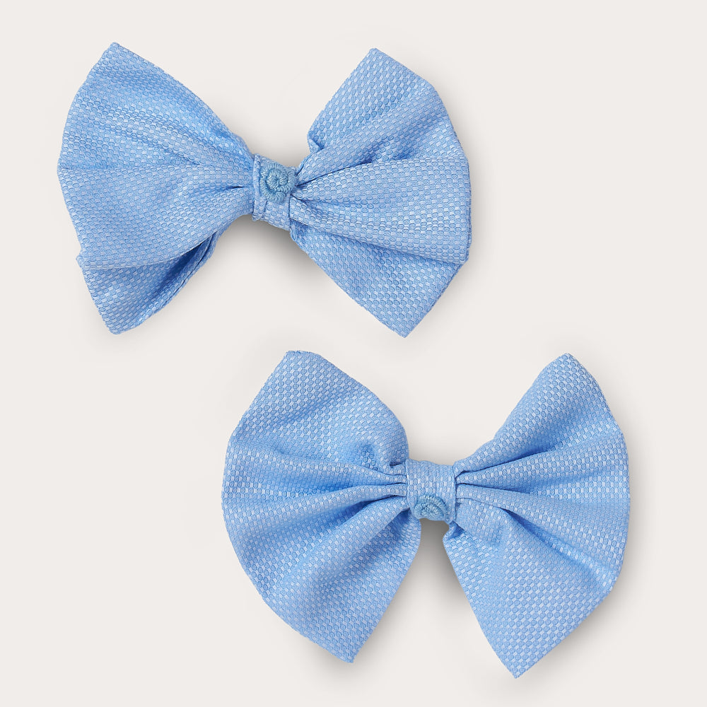 Hand smocked blue Fifi dress with pant and bows