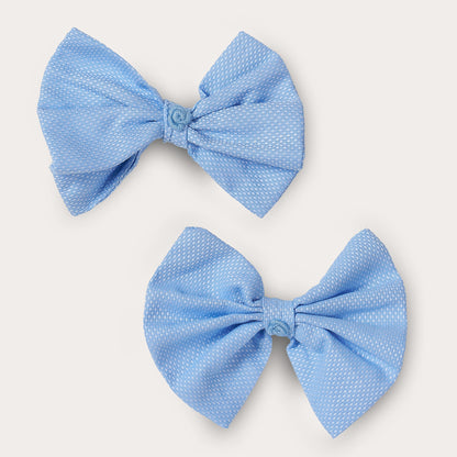 Hand smocked blue Fifi dress with pant and bows